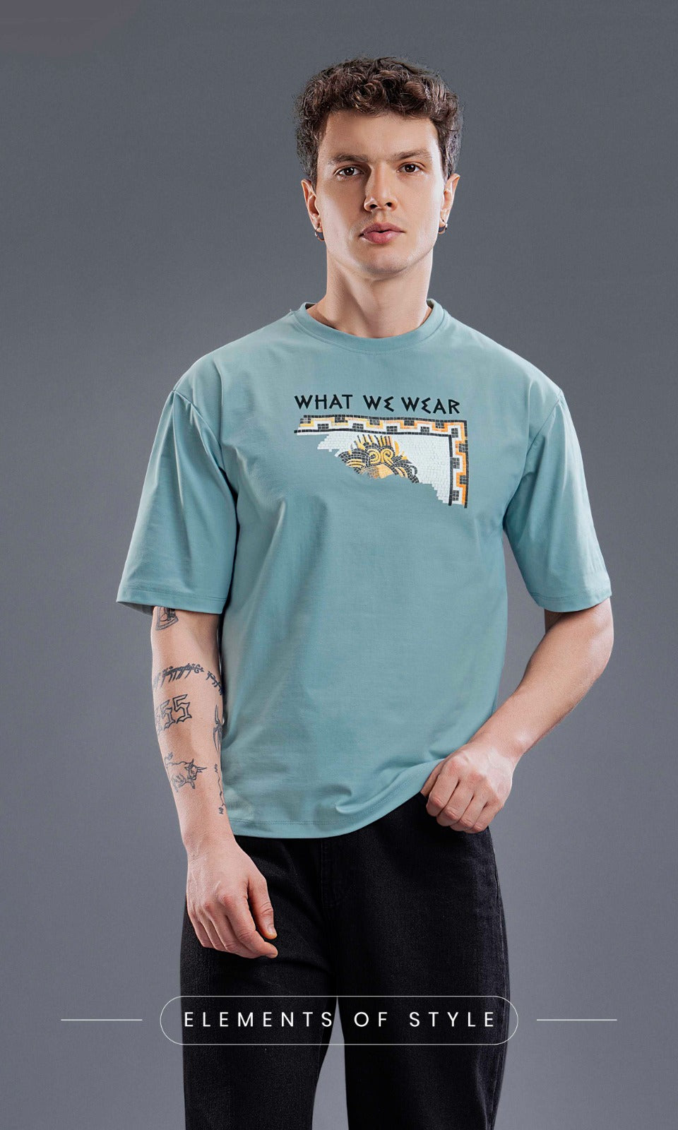 ICE BLUE IMPORTED GRAPHIC OVERSIZED TEES