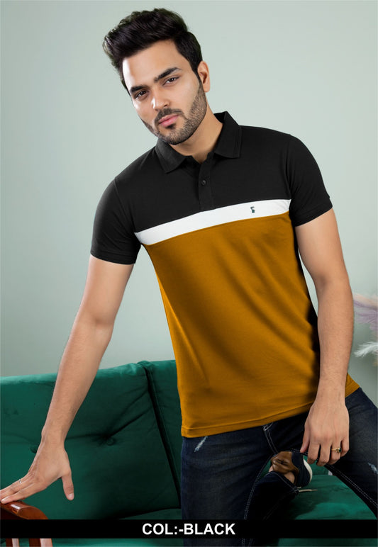 BLACK MATTY CUT & SEW SERIES POLO S.NO 1