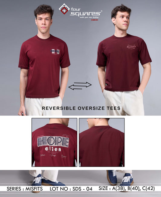MAROON REVERSABLE OVERSIZED TEES