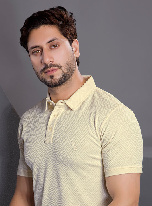 OFF WHITE MONO JACQURAD POLO