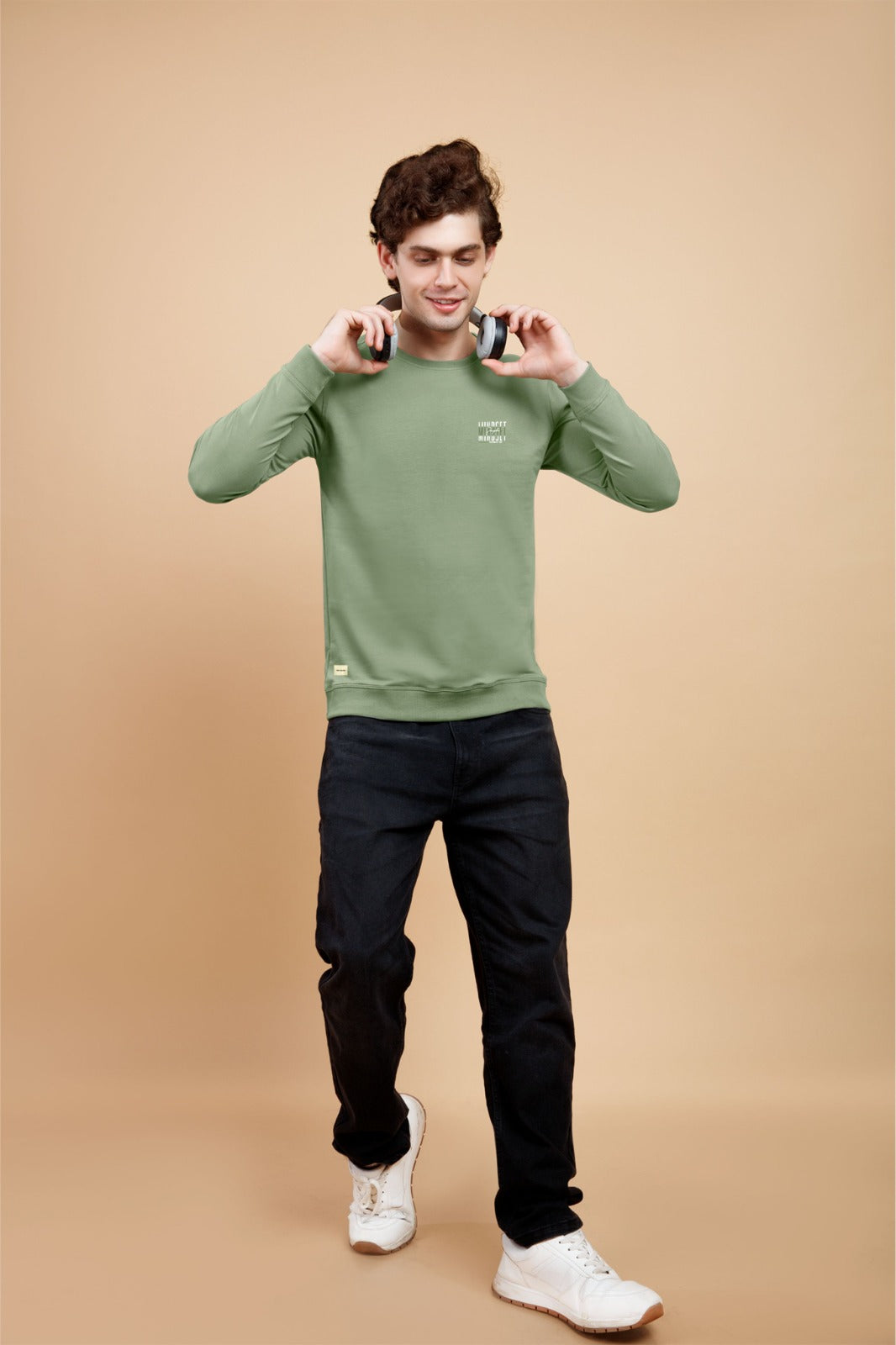LIGHT OLIVE LYCRA LOOPER SWEATSHIRT