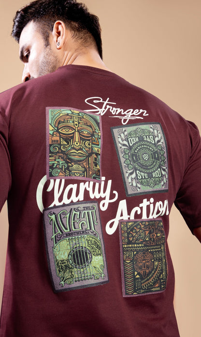 BURGUNDY MISFITS OVERSIZED TEES