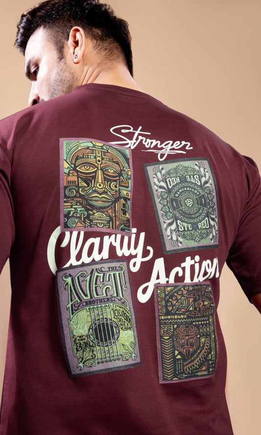 BURGUNDY MISFITS OVERSIZED TEES