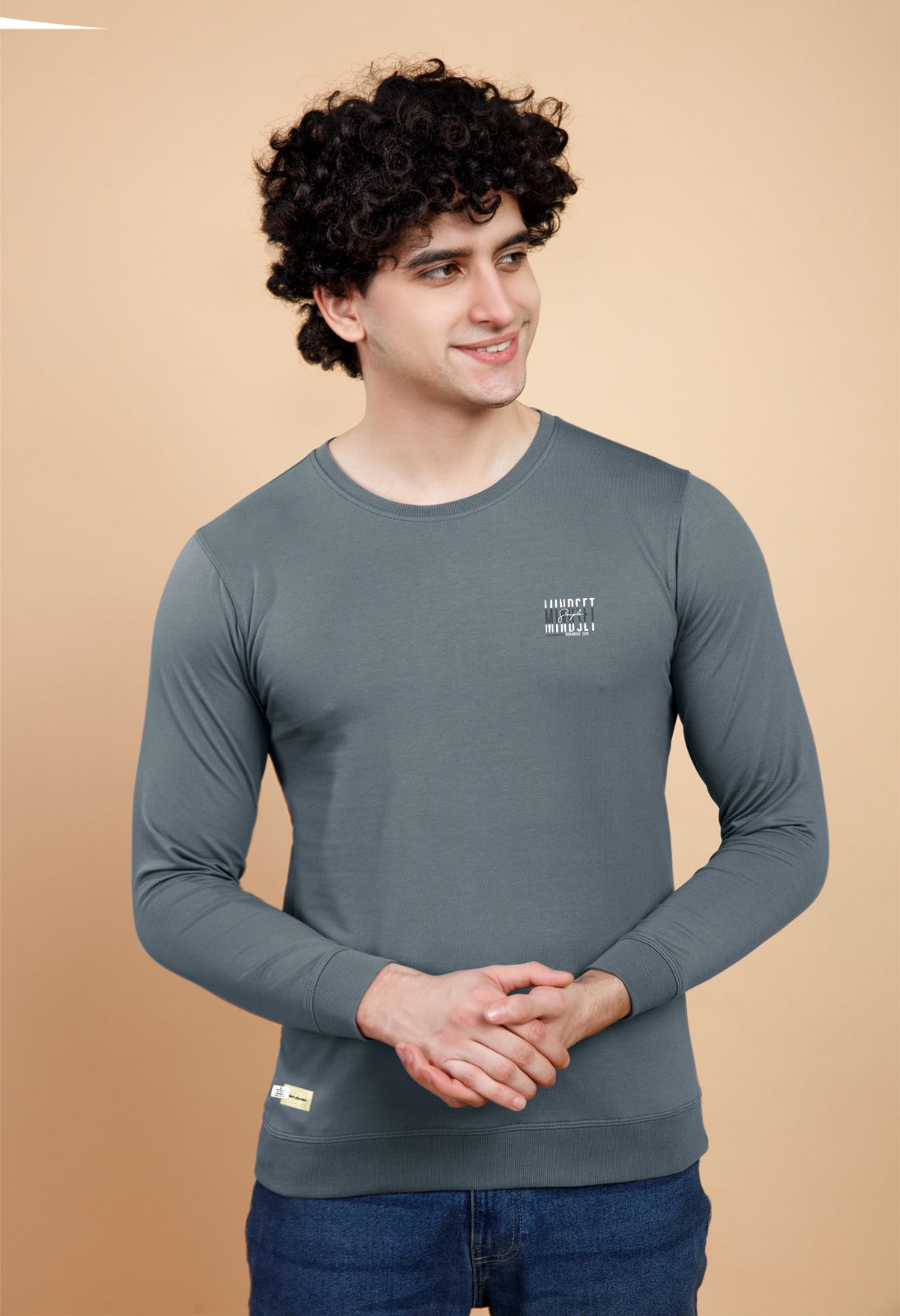 LT GREY LYCRA LOOPER SWEATSHIRT
