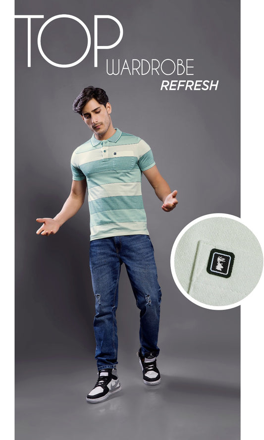 LT.JADE BRICK KNIT AUTOSTRIPER WITH POCKET