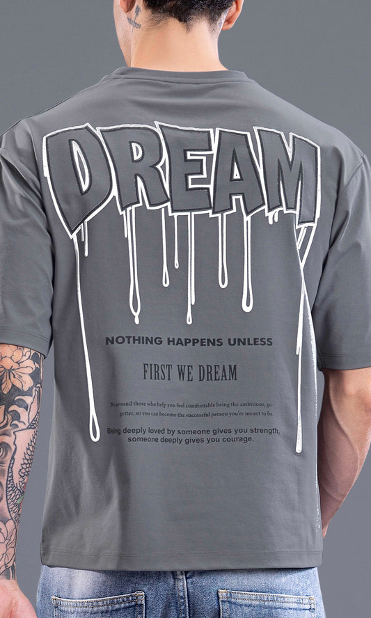 GREY IMPORTED GRAPHIC OVERSIZED TEES