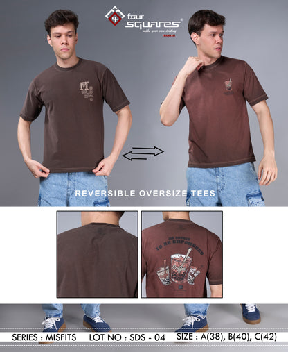 BROWN REVERSABLE OVERSIZED TEES